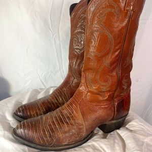 Tony Lama brown lizard cowboy boots